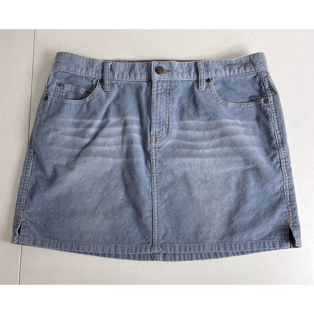 Vintage Y2K Arizona Blue Corduroy Mini Skirt Whiskered Juniors Size 11